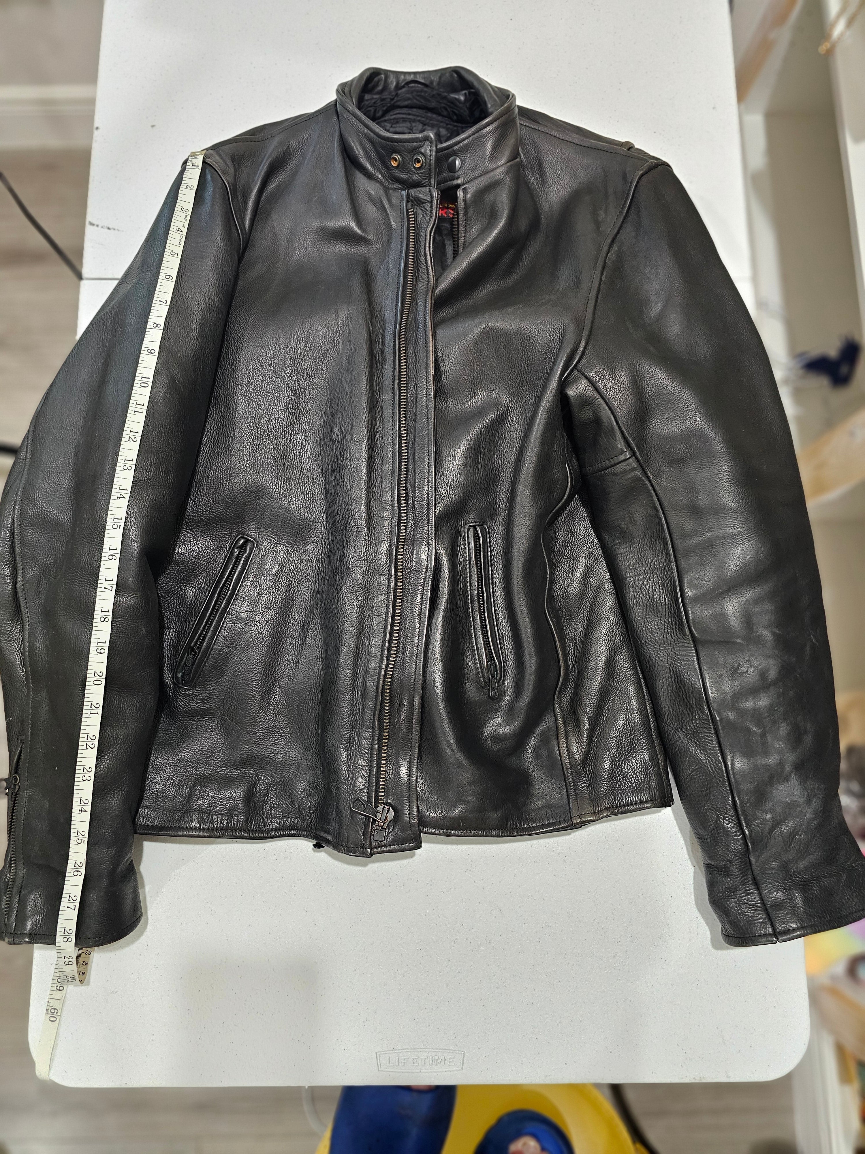 Hot Leathers Men's Black Genuine Leather Motorcycle Cafe Racer Jacket 4X Tall