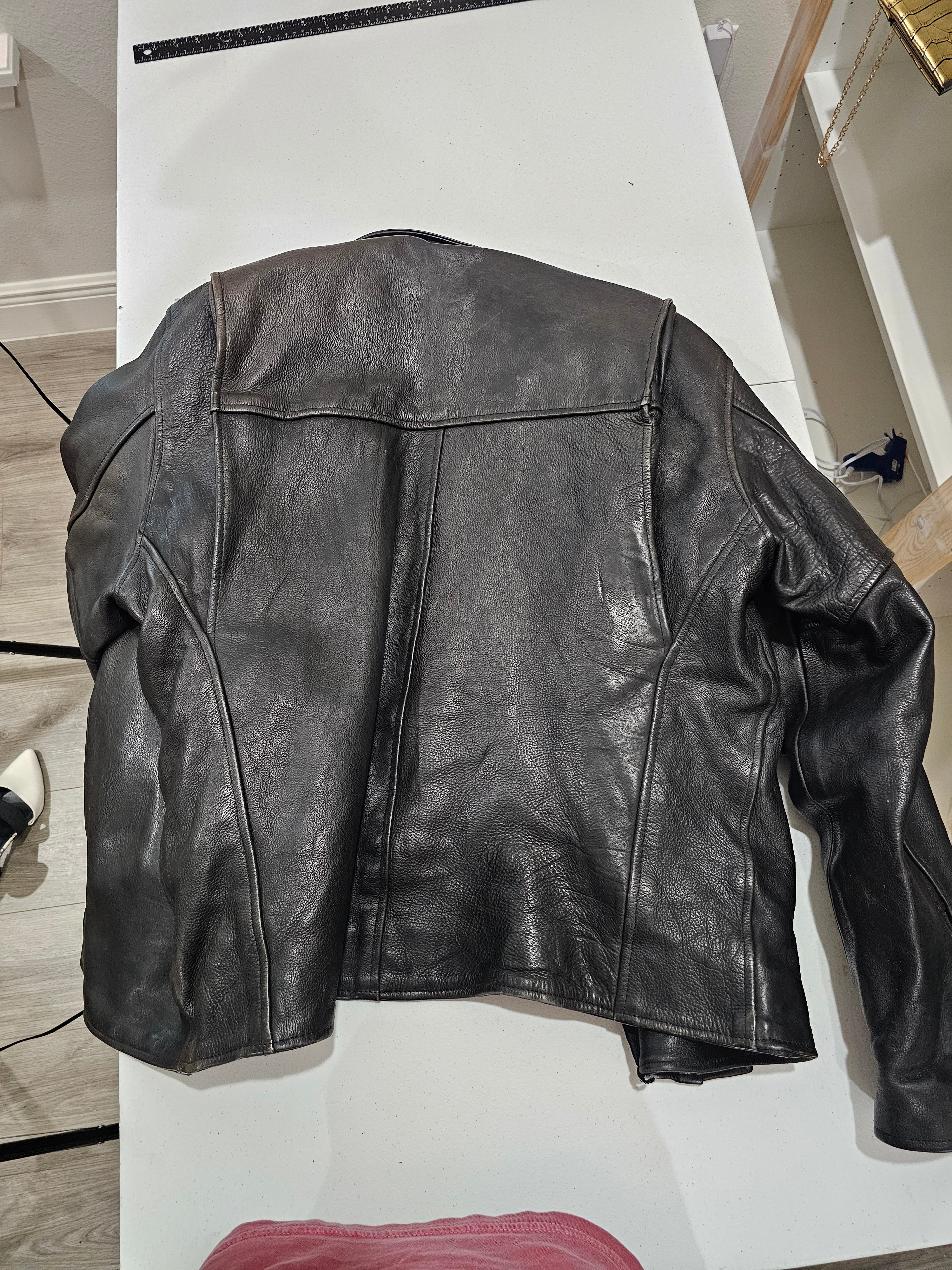 Hot Leathers Men's Black Genuine Leather Motorcycle Cafe Racer Jacket 4X Tall