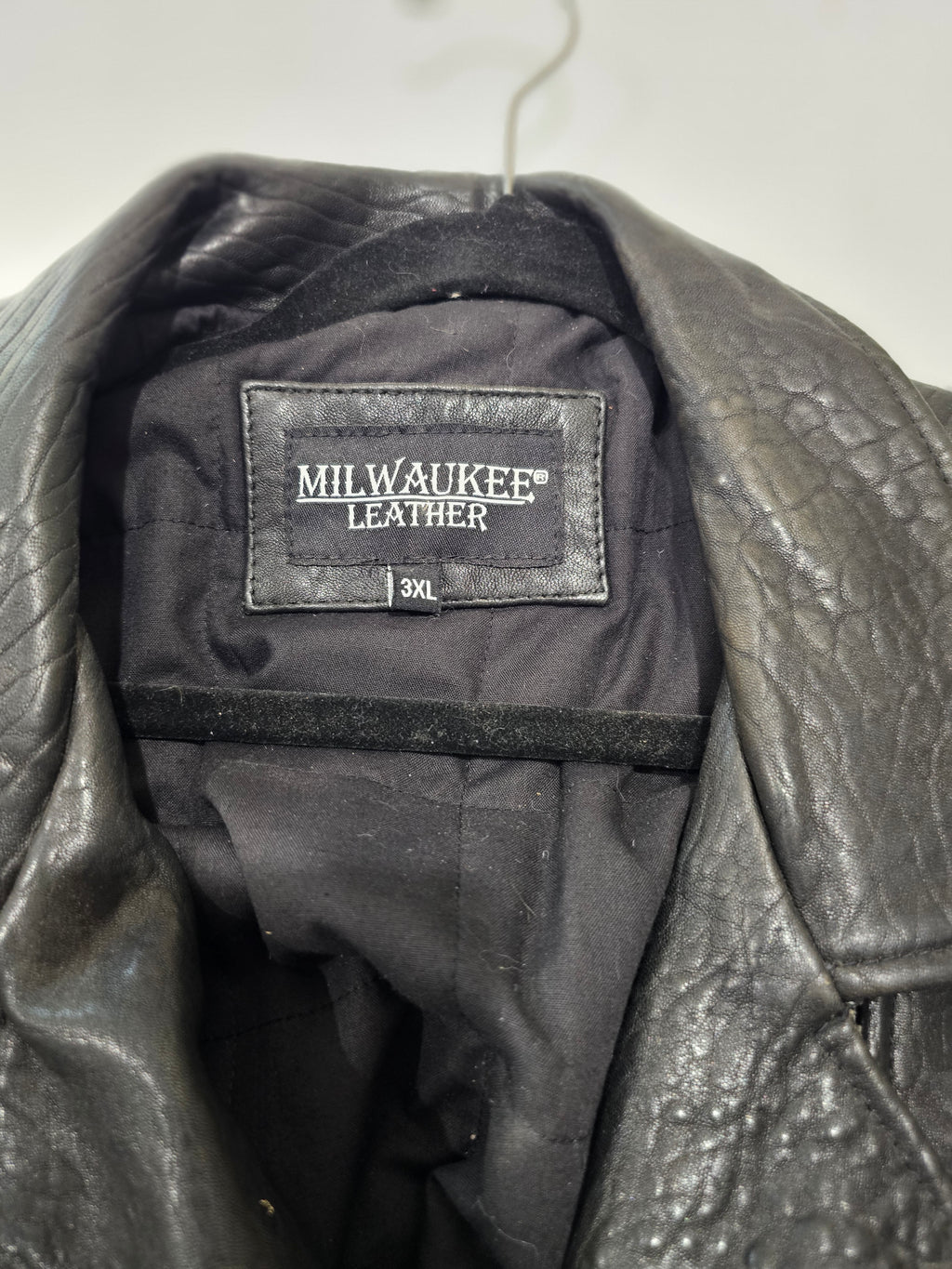 Milwaukee Leather Men's Black Genuine Leather Motorcycle Jacket Quilted Lined Size 3XL