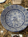 Vintage Italian Pottery Blue and White Serving Bowl0