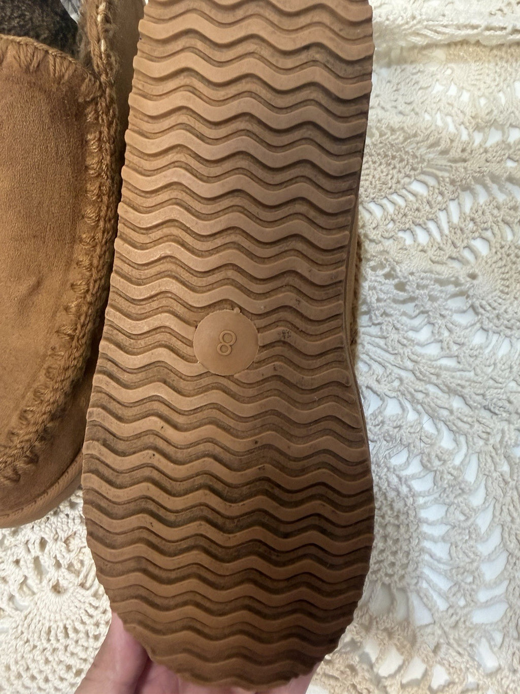 Portland Sheepskin Moccasin Slippers Women’s Size 8 Brown Suede Cozy Lined2