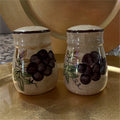 Alco Industries Inc Ceramic Grapes Pattern Salt & Pepper Shakers0