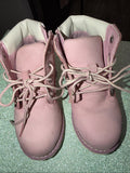 These Are Timberland Toddler Pokey Pine 6-Inch Side Zip Boots In Pink. 10 US0