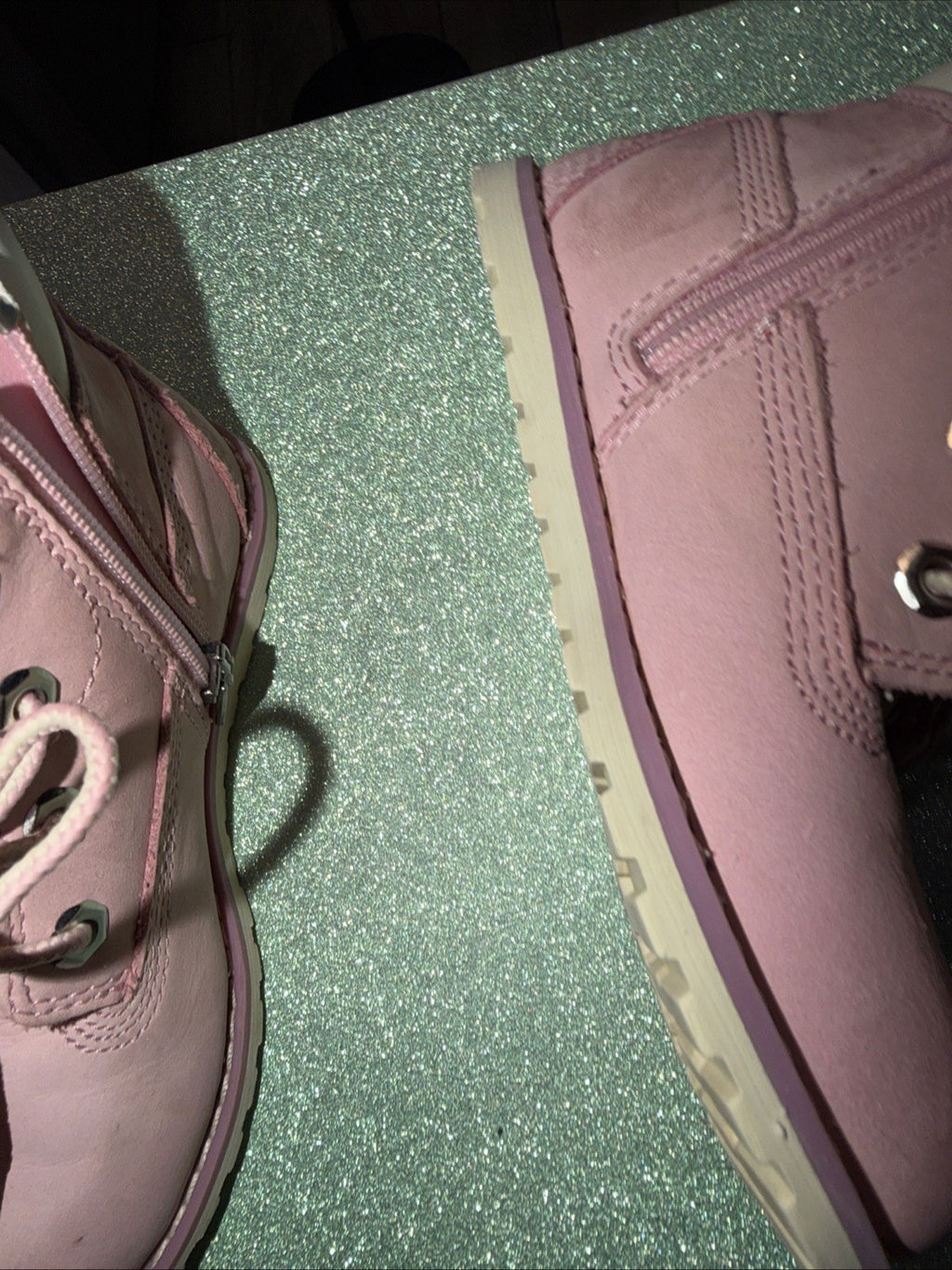These Are Timberland Toddler Pokey Pine 6-Inch Side Zip Boots In Pink. 10 US7