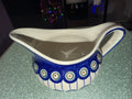 Polish Pottery Peacock Gravy Bowl Boat Handle 8” Ceramika Boleslawiec 0