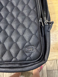 Compact Lug Sling Bag with Quilted Front Panel. Multiple Zip Pockets Black0
