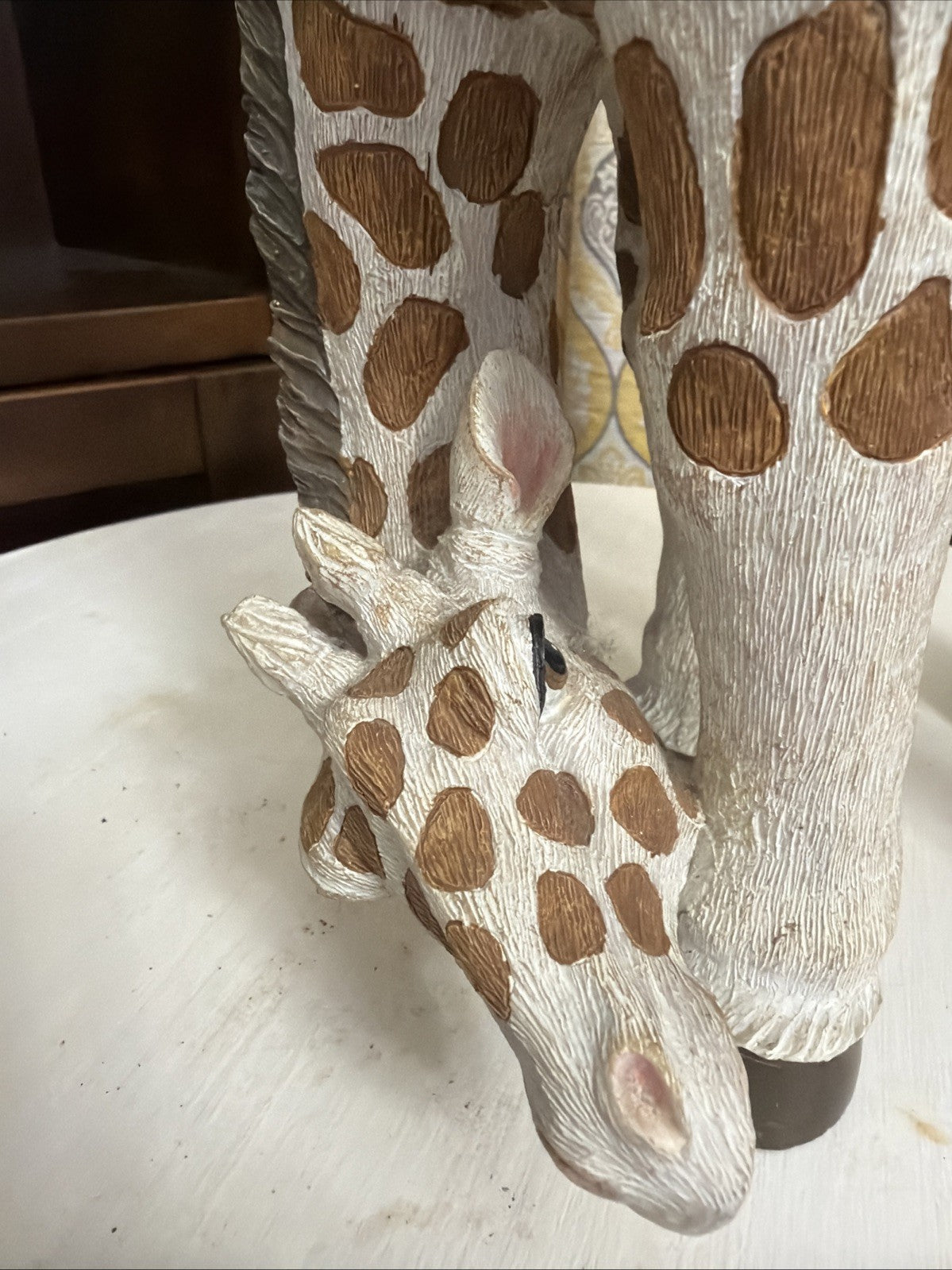 Giraffe Animal Plant Stand Safari Decor Flat Top Small Stool Side Table Art Vtg2