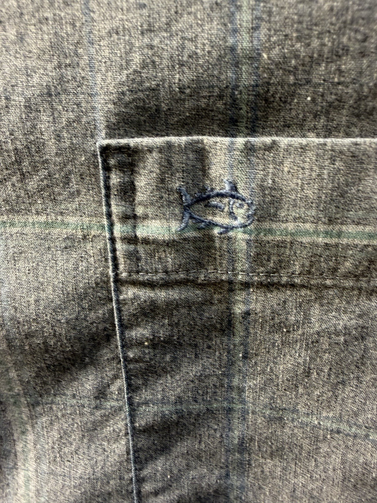 Southern Tide Mens Gray Plaid Button Down Shirt Coastal Passage Long Sleeve L4