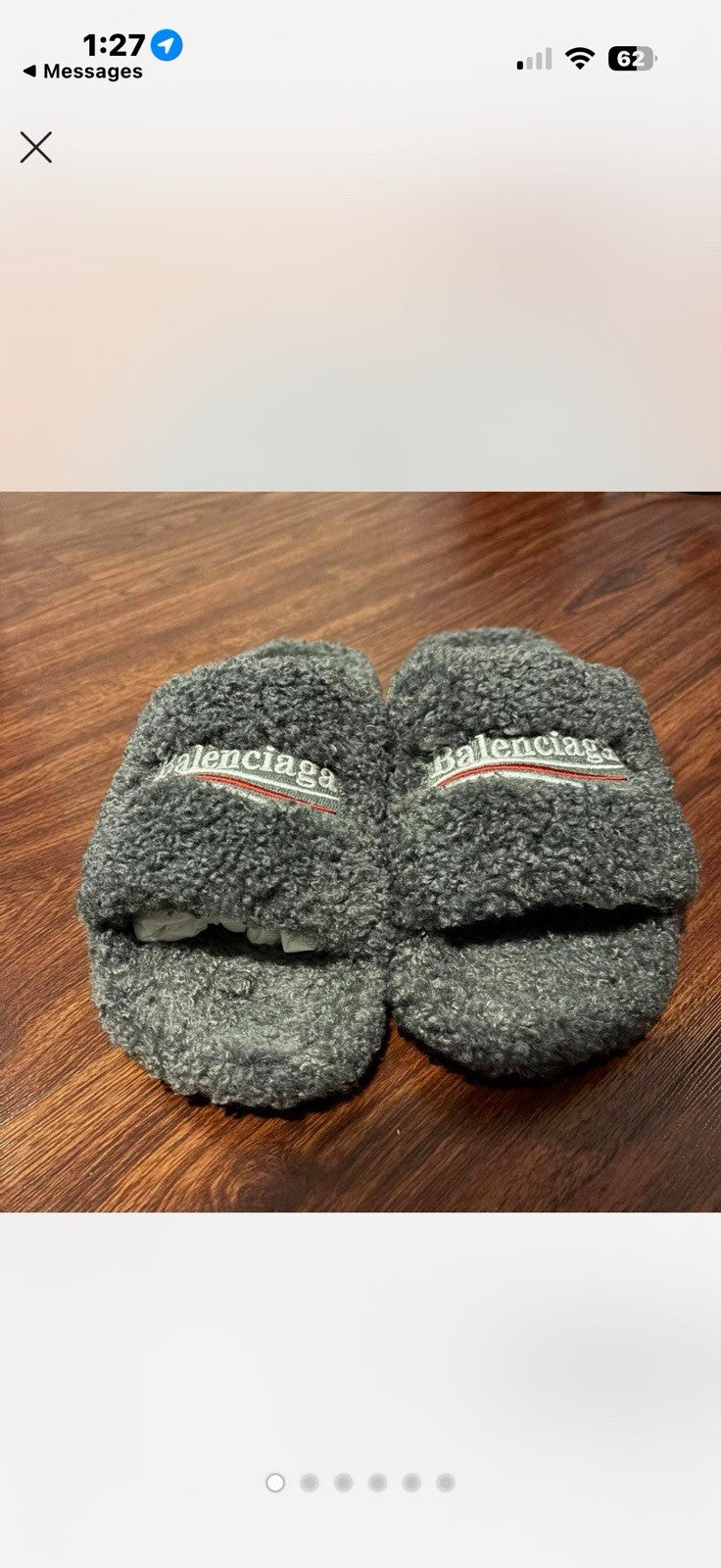 Balenciaga Furry Logo Slides Black | Political Campaign Sherpa Slippers0