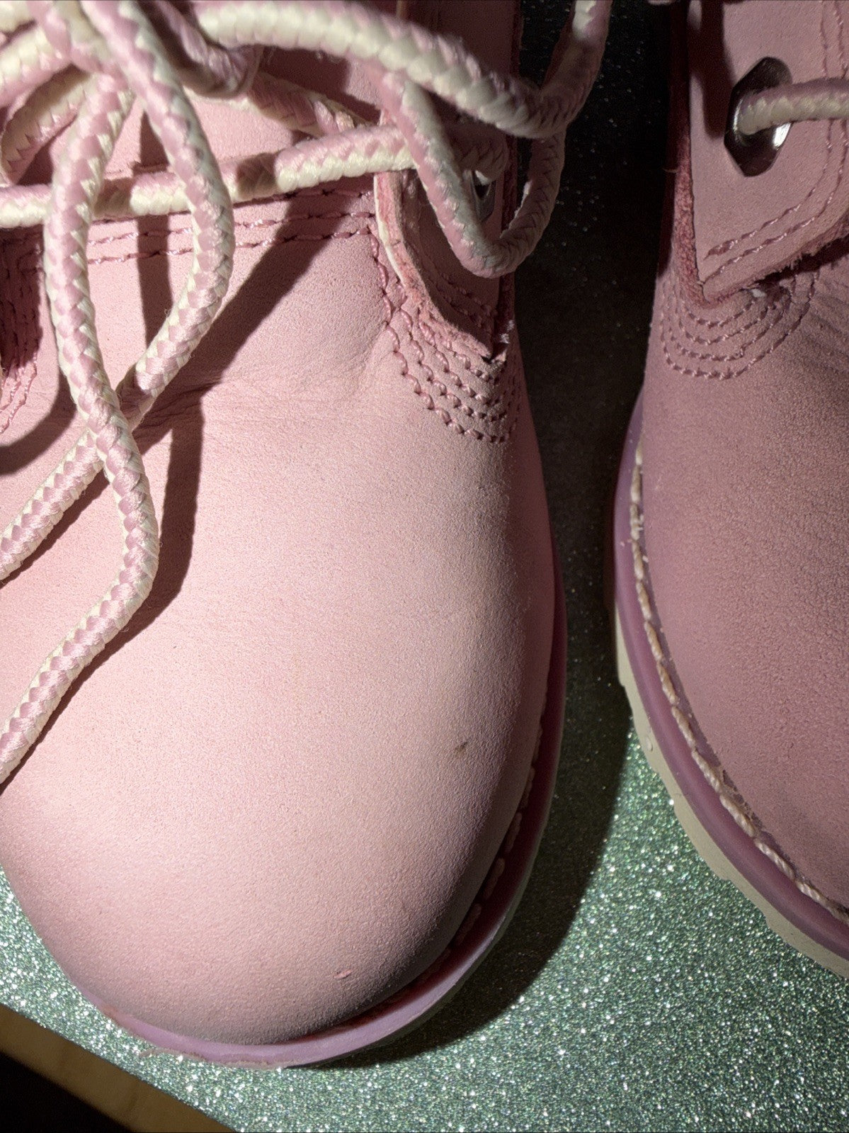 These Are Timberland Toddler Pokey Pine 6-Inch Side Zip Boots In Pink. 10 US5